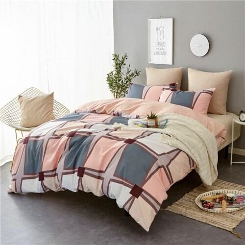 LISM Nordic simple Bedding Sets AB Side King Double Size All Season Used Single Bed Luxury Bedding Kit Duvet Cover Set
