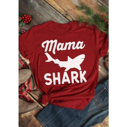 Fashion Clothes Graphic T Shirt Summer Style Outfits Tees Tshirt Tops Mama Shark Short Sleeve Women T-Shirt Womens Top