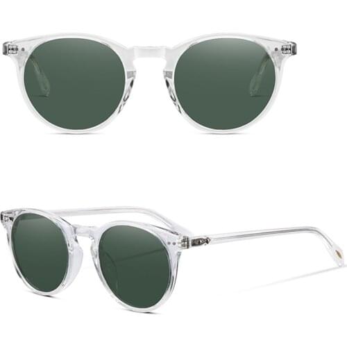 Acetate Polarized Vintage Sunglasses Classical Brand Designer Kristen Stewart Round Sunglasses Men Women Glasses UV400