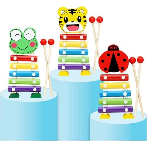 Vokmascot Music Instrument Toy Wooden Animal Frame Style Xylophone Children Kids Musical Funny Toys Baby Educational Toys Gifts