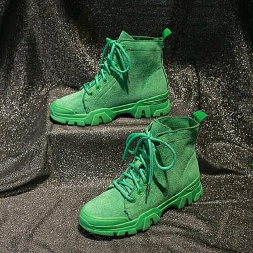 2021 New Fashion Thin British Wind Breathable Handsome Thick Bottom Wild Fashion Boots Hot Selling Woman Shoes