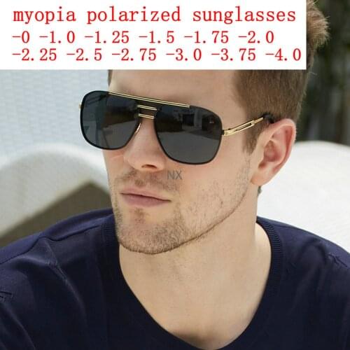 2021 New Men Myopia Sunglasses Diopter -1 -1.5 Man Polorized Prescription Driving Fishing Square Prescription Sun Glass NX