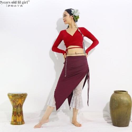 7years Old Lil Girl 2021Belly Dance Clothes Sexy For Women Tribal Over Skirt EII01