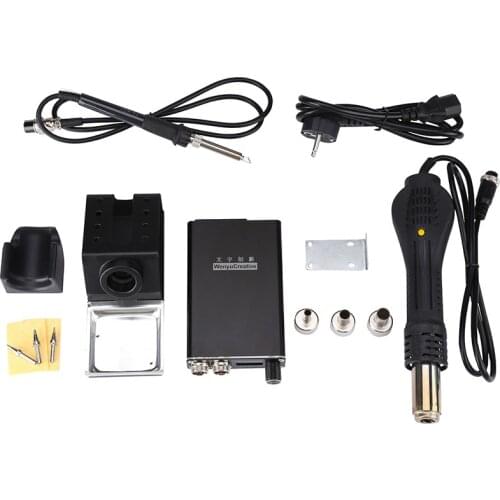 New 220VAC Soldering iron Hot Air Gun T12 Solder Station Kit LED Display DIY Rework Desoldering Station Repair Soldering Tools