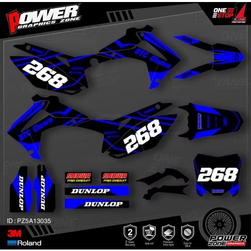 PowerZone Custom Team Graphics Backgrounds Decals 3M Stickers Kit For HONDA 2014-2017 CRF250R 2013-2016 CRF450R 035