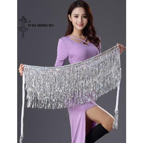 Belly Dance Accessories Belt Women Belly Dance Hip Scarf Costume Belly Dancing Hip Scarf Wrap Belt Sequins Hip Waist Chain