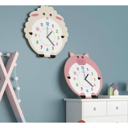 Simple Cute Wall Clock Creative Cartoon Digital Big Size Silent Kids Bedroom Living Room Wall Clock Zegar Home Decor DL60WC