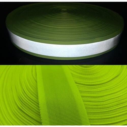 Width 30mm Silver Reflective Webbing Ribbon DIY Fabric Tape For Clothing Sew On