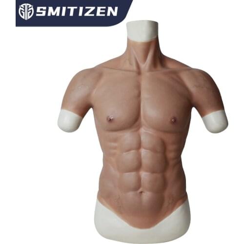 Smitizen Silicone Male Muscle Suit for Cosplay Realistic Man’s Fake Chest Artifical Simulation Male Belly False Macho Bodysuit