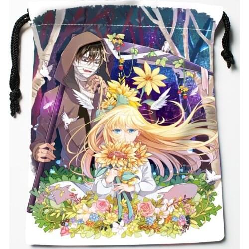 Angels Of Death Drawstring Bags HD Print 18X22CM New Arrival Soft Satin Fabric Resuable Storage Clothes Bag Shoes Bags 0519