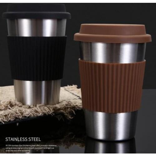 304 stainless steel thermal insulation anti-hot coffee cup milk tea cold hot drink office convenient cup