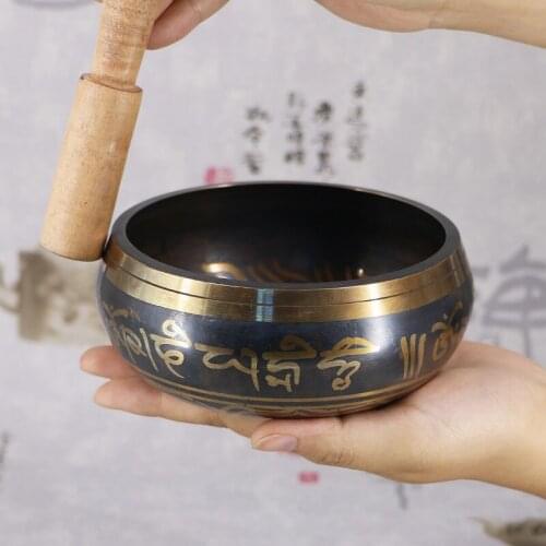 Nepal handmade Tibet Buddha sound bowl Yoga Meditation Chanting Bowl Brass Chime Handicraft music therapy Tibetan Singing Bowl