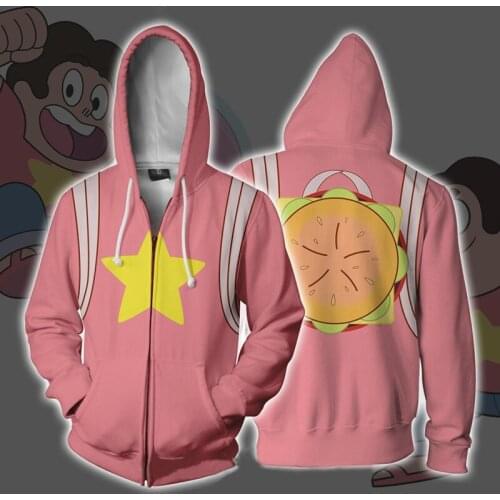 Anime Movie Steven Universe Cosplay Steven Quartz Universe Hoodie Costume Top Sweatshirt Jacket Coats Women Men