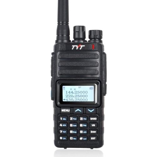Tri band walkie talkie Scrambler UHF VHF 128ch 220-260MHz 136-174&400-470MHz handheld Two way radio TYT TH-350 transceiver
