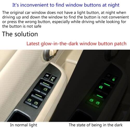 Universal Car Door Window Lift Window Button Sticker Car Sticker Luminous Car Styling