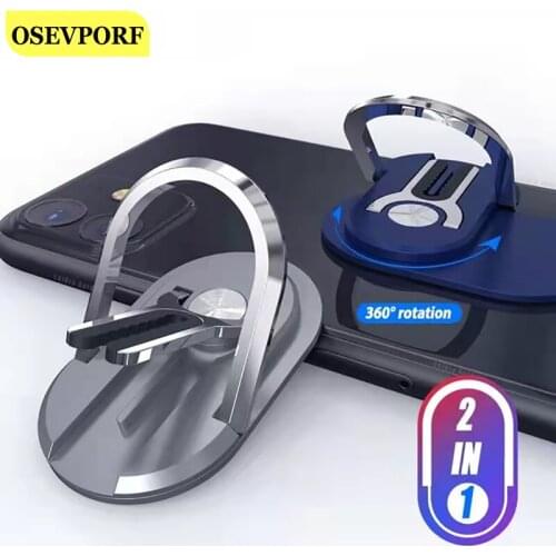 2 In 1 Finger Ring Holder Universal Car Air Vent Magnetic Suction Phone Bracket Rotation Stand for iPhone 12 11 X Huawei Samsung