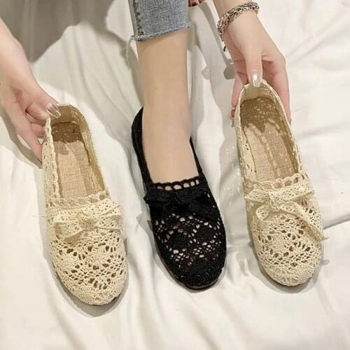 35-40 NEW Women Shoes Fisherman Shoes Woman Mesh Breathable Flat Soft Bottom Women Peas Shoes Womans Shoes Flats Shoes