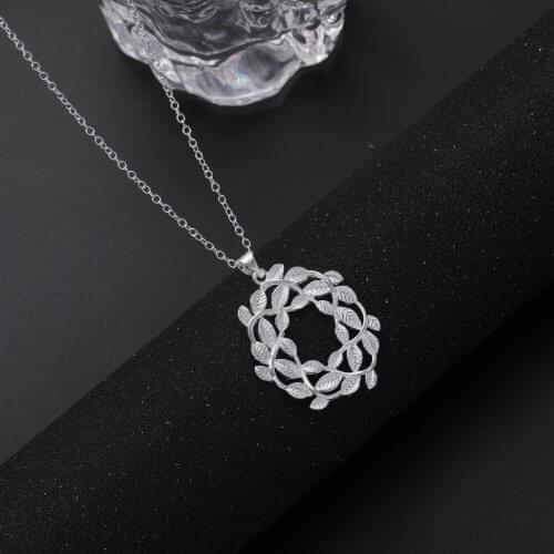 High quality fine Flowers leaves Pendant 925 Sterling Silver Necklace for Women Christmas Gifts Fashion Luxury Party Jewelry