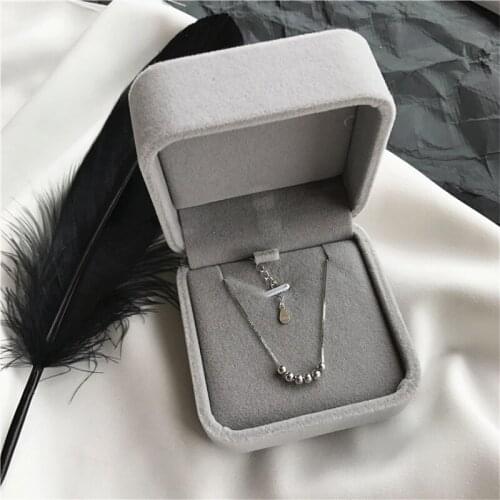 Simple Bead Transfer Beads Pendant Gift Clavicle Chain 925 Sterling Silver Temperament Female Necklace SNE112