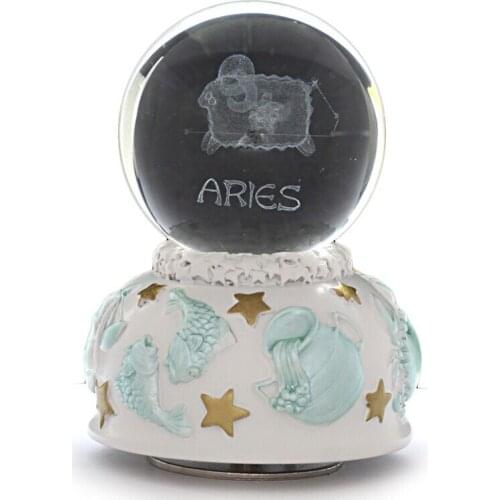 Zodiac crafts crystal ball Aries blue background female birthday gift seven girls