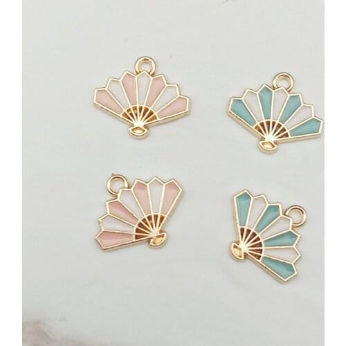 10pcs 17x15mm DIY enamel color hand fan charms alloy pendant for bracelet/earring/necklace metal fashion handmade jewelry making