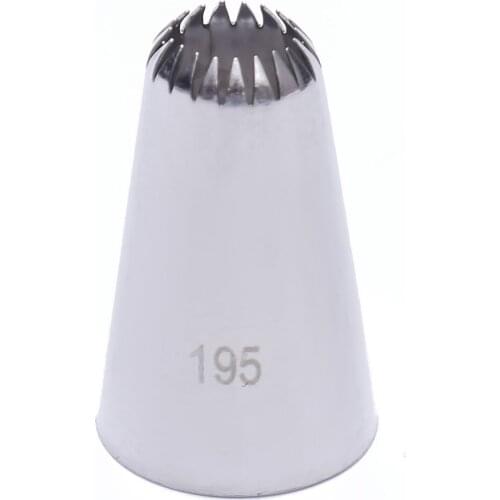 #195 Cake Head Metal Icing Piping Nozzles Stainless Steel Cake Cream Decoration Tips Cookies Pastry Tools