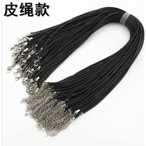 20pcs wholesale length 45+5cm black rope chains DIY Jewelry Findings necklaces making drop ship ok di050