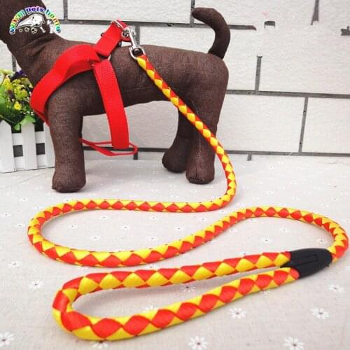 3PCS Small Dog Harness and Leash Set Nylon Adjustable Small Dog Harness Leads Rope Set for Small Medium Dog