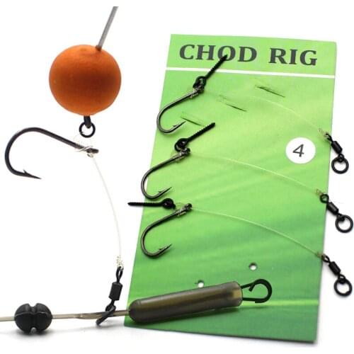 3pcs Carp Fishing Accessories Ready Tied Chod Rig With Barbed Carp Fishing Hook Filament Line For Fishing Carp Feeder Tackle