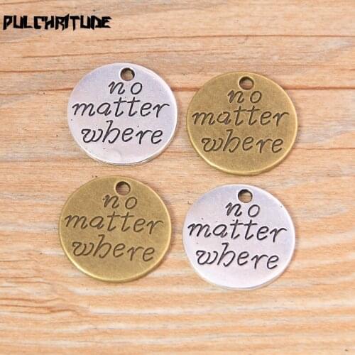 8pcs 20mm Two Color Metal Zinc Alloy Round Letter Charms Fit Jewelry Medical Plant Pendant Makings