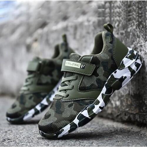 Children Sneakers Shoes For Big Boys Girls Air Mesh Breathable Camouflage School Basketball Training Running Sports Shoes New