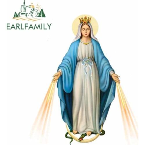 EARLFAMILY 13cm x 11.5cm For Virgin Mary Full Car Stickers Funny Decal Graffiti Sticker Waterproof Scratch-Proof Decoration