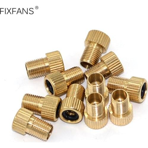 FIXFANS 10 Pcs Brass Presta to Schrader Converter Car Valve Adapter Bicycle Bike Tube Pump Air Compressor Tools