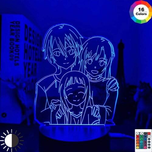 ILight Gift Store Anime Led Light Sword Art Online for Bedroom Decor Night Light SAO Kirigaya Kazuto Table Lamp Yuuki Asuna Gift