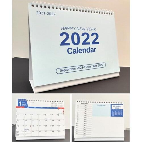 2021 September -2022 December Desktop Calendar Standing Flip Page Flipping Desk Calendar Warm Tip Calendario Planning Schedule