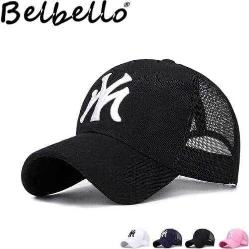 Belbello Summer Sunscreen Net caps Mens Trendy Hat Fashionable MY Letter Baseball caps Teenagers Ladys Outdoor Sun hats