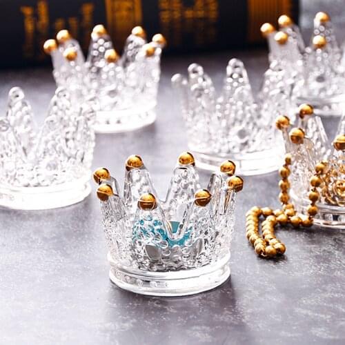 Mini Crown Crystal Glass Ashtray Candlestick Candle Holder European Style Jewelry Box Wedding Decoration