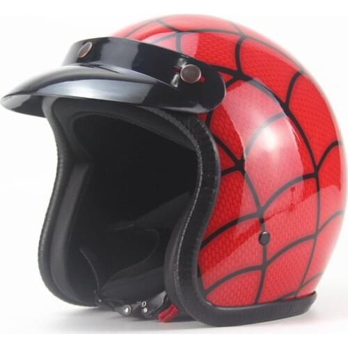 Motorcycle Helmet Spider Web Helmet Retro Helmet Simple Half Open Face Cascos Para Moto Motorcycle Accessories Hero Helmet 2058