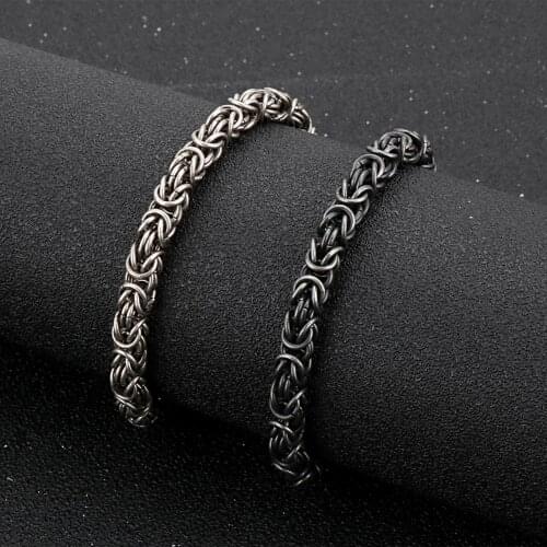 7mm Width Braided Stainless Steel Chain Mens Bracelets Metal Bangles For Men Armband Jewelry His Boyfriend Gift For Husband