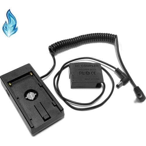 7.2V / 12V NPF Battery Plate with Coiled DC Cable + DCC8 for Panasonic Lumix DMC FZ2500 FZ2000 FZ1000 FZ200 FZ300 G7