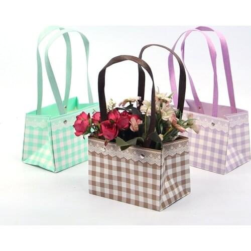 Gift Flower Box Packaging Wedding Party Craft Flower Paper Basket Florist Supplies Portable Flower Gift Storage Box Packaging