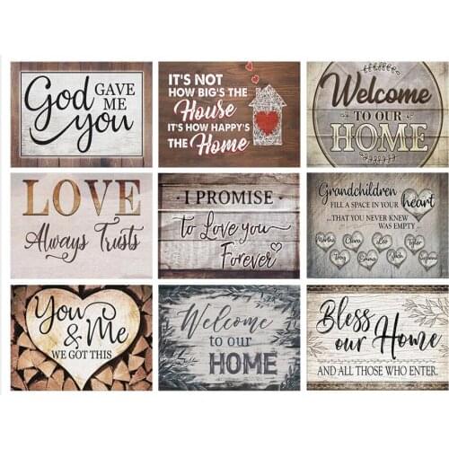 Full diamond painting 5D DIY "Love welcome our home" picture rhinestone mosaic text diamond embroidery wall sticker decoration