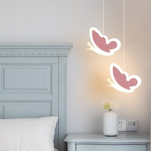 Modern LED Pendant Lights Butterfly Flower Shape Room Hanging Lamp Childrens Room Decoration Bedroom Dinnig Room Light Fixtures
