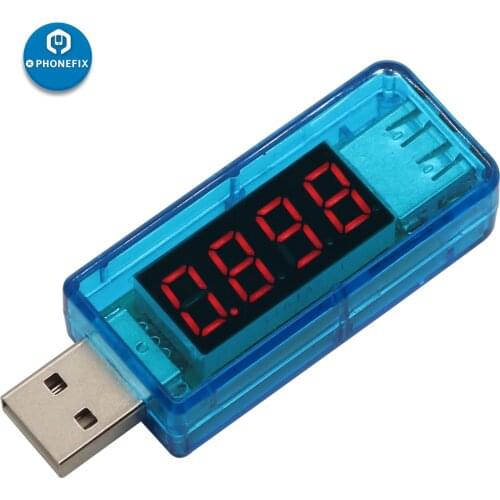 Blue USB Port Output Current Voltage Capacity Tester Volt Tester Charger Meter Voltmeter Ammeter Power Bank Plug Indicator USB