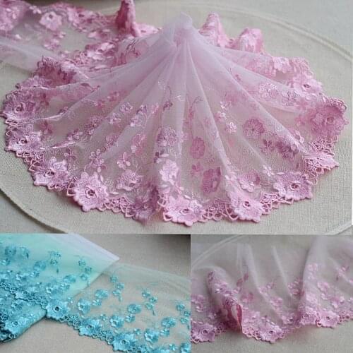 2yards/lot 7.09 Inches Wide Embroidered Tulle Lace trim mesh lace trim~2~lovely~High Quality