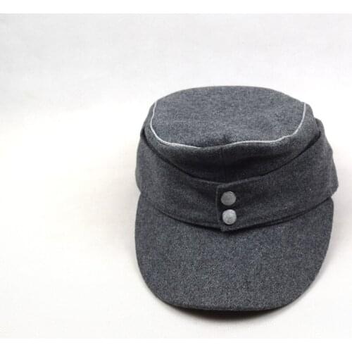 Military Reenactment WWII German M43 Officer WH EM field Panzer Wool Cap Hat Grey Replica