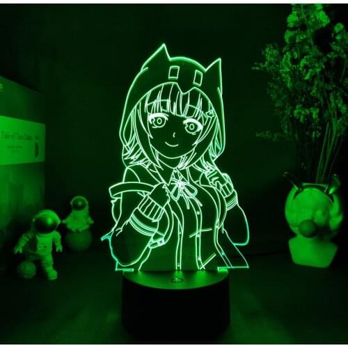 Danganronpa Figurine Lamp Character Chiaki Nanami 3D Silhouettes Upward Lighting Acrylic Nightlight Game Player Setup Cool Gift