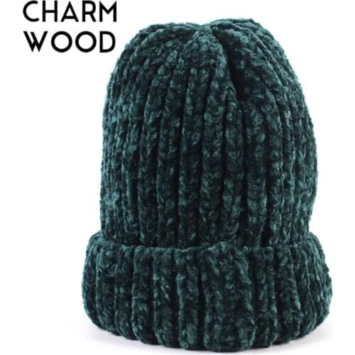 Winter Beanie Hat New Mixed Color Handmade Crochet Slouchy Beanie for Women and Men Autumn Hair Coarse Thick Skullies