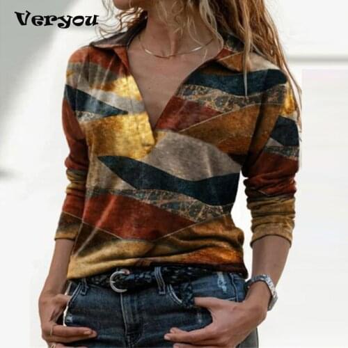 2021 Women Vintage Flower Printed Shirt Casual Loose Turn Down Collar Tops Office Lady Plus Size Long Sleeve Shirt Oversize Tee