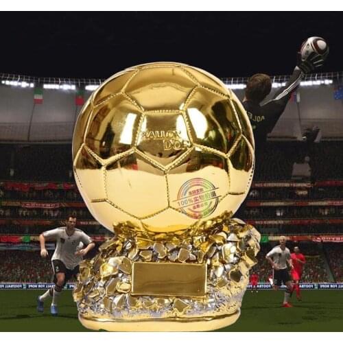 25cm Football Golden Ball Trophy Competition Champion Resin Player Souvenir Replica Handicraft Home Decoration Collection